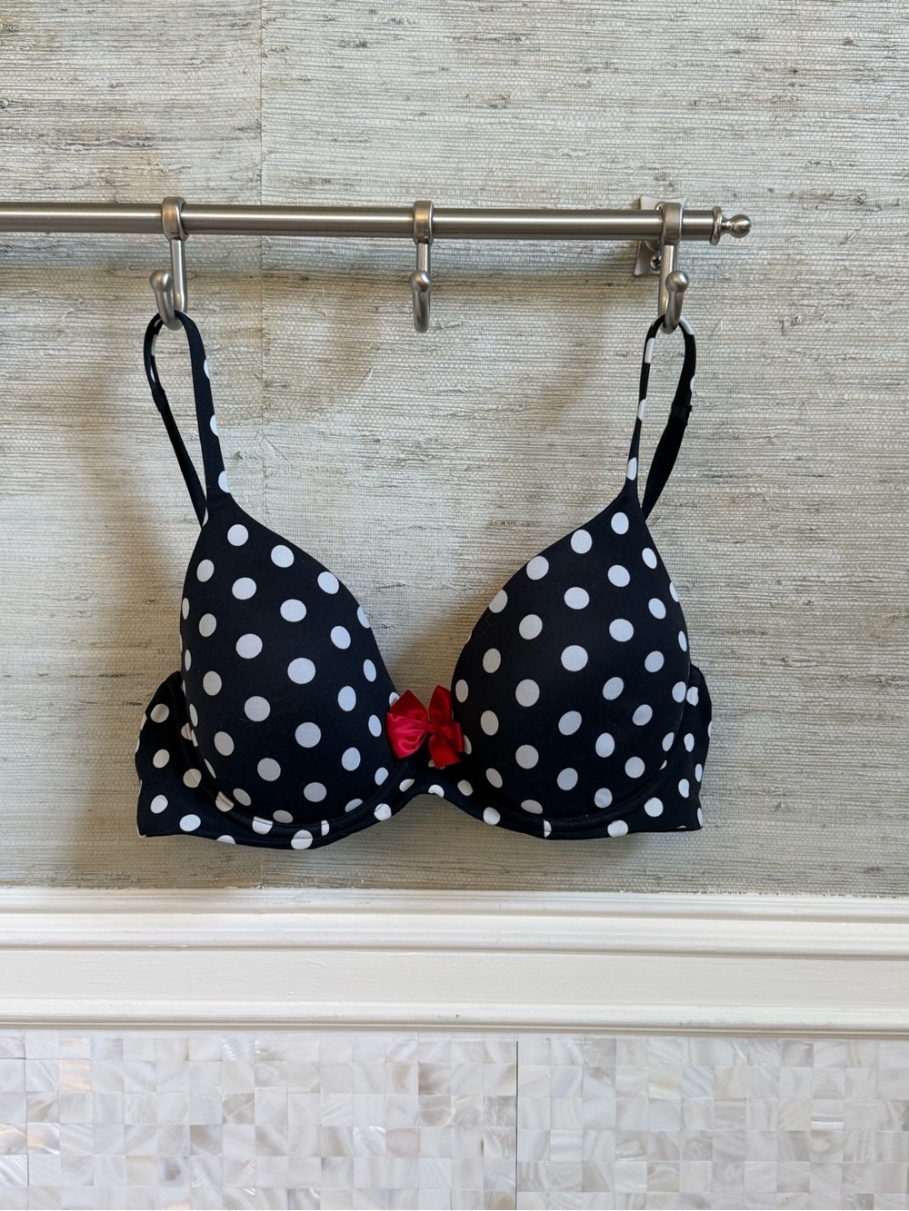 Soma 36c embraceable full cover bra Black White Polka Dot Red Bow Minnie Mouse